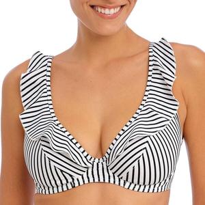 FREYA ACTIVE Полосатый бикини-топ Jewel Cove с глубоким вырезом и оборками
