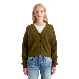 Свитер Scotch & Soda Fuzzy Relaxed cardigan, зеленый