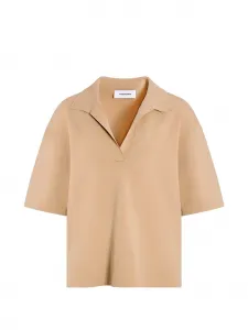 Трикотажный топ Yves Salomon, бежевый