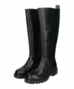 Длинные сапоги с круглым носком и подошвой-«танком»