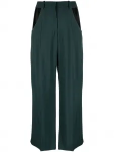 Брюки с вырезами и широкими штанинами Mugler, зеленый