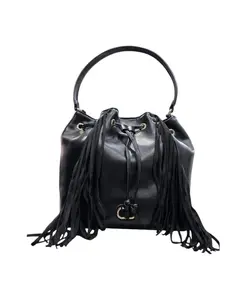 Черная сумка-ведро в модном стиле Twinset, черный