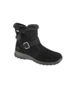 Женские зимние ботинки Rieker замшевые с ремешком, черный