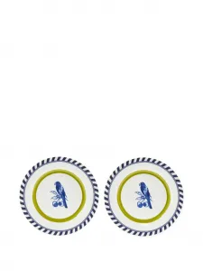 Декоративные тарелки с отделкой в полоску Polspotten, синий