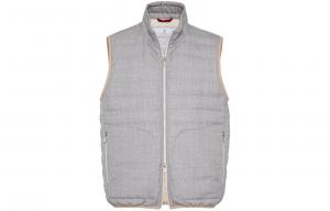 Brunello Cucinelli Приталенный жилет с высокой горловиной, Gray