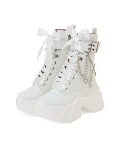 Кроссовки на толстой подошве с ленточной шнуровкой Yosuke Usa, цвет White