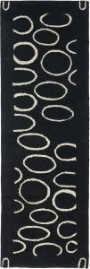 Ковер-дорожка SAFAVIEH, 77 x 244 см, Soho Collection, Black & Ivory, ручной работы из шерсти и вискозы, идеально подходит для помещений с высокой проходимостью в гостиной, спальне (SOH714A)