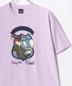 Мужская футболка Disney с коротким рукавом, по мотивам мультфильма «Зверополис», с принтом на спине, с изображением Джуди и Ника.