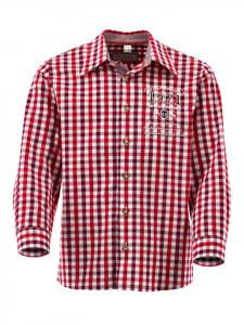 Детская традиционная рубашка Trayor, средне-красного цвета OS-Trachten