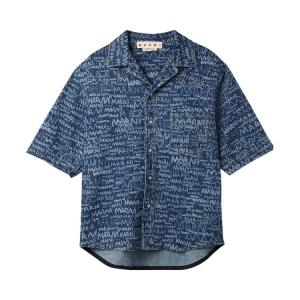 Рубашка Marni Pencil Logo Western Shirt, Blue Kyanite