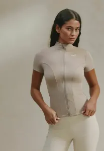 Облегающая толстовка на молнии, подчеркивающая фигуру. Self., Stone