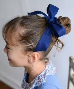 Двусторонняя резинка для волос с лентой в виде веера Panpantutu, цвет Navy