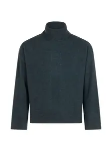 Вязаный свитер с воротником-гольф Emporio Armani, синий