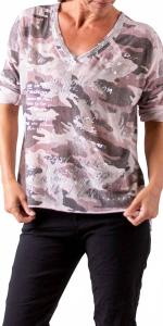 Камуфляжный свитер Alana с розовой надписью Gigi Moda, розовый