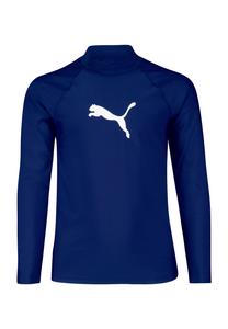 Рубашка с длинными рукавами, воротник стойка, защита от УФ 50+, детская PUMA, темно-синий
