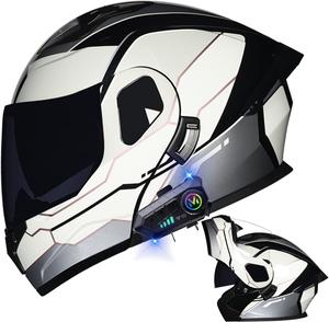 Шлем мотоциклетный AAREG Bluetooth Helmets, черный / серебряный