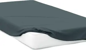 Простыня на резинке , трикотажная простыня на резинке, 100% хлопок, размер: 140 х 200 см, цвет: темно-серый Cotton Castle