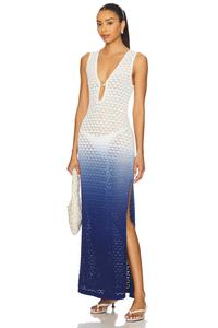 Макси-платье Reina от Runaway The Label, white & blue ombre