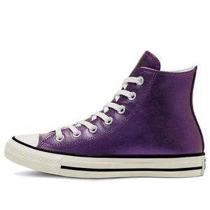 Кроссовки shiny metals chuck taylor all starhigh top leather purple Converse, фиолетовый