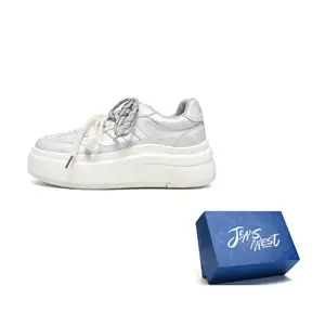 JEANSWEST Износостойкие и легкие низкие скейтерские кроссовки женские Box - серый серебристый, цвет Gray Silver