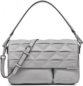 Сумка-органайзер Calvin Klein Mica с клапаном и кроссбоди, Dove Grey Puffy Quilt