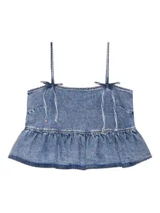 Джинсовый топ с логотипом Ganni, синий