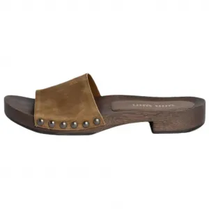 Тапочки-слайды женские, цвет корицы MIU MIU, Original Shoe Box Included