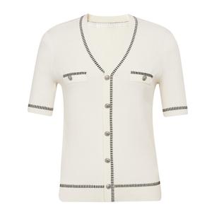 Простой вязаный свитер Deep Breath из триацетата с цветными блоками, белый