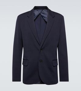 Однобортный пиджак из смесовой шерсти с зигзагом Missoni, синий