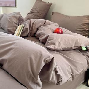 AVIVI Комплект постельного белья 1.8м, 4 предмета, простыня, пододеяльник 180х220 см, цвет хаки