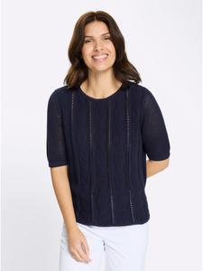 Sieh an! Ажурный свитер темно-синего цвета