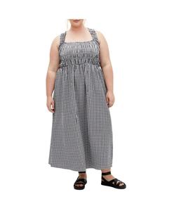 Милое женское длинное платье в клетку CITY CHIC, Black gingham