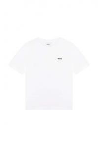 Детская хлопковая футболка BOSS, белый