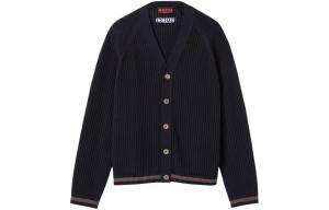 Кардиган на пуговицах с вышитым логотипом GUCCI, морской синий