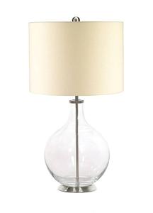 Настольная лампа Licht-Erlebnisse LINUS, бежевый - белый - стекло - текстиль - 36 x 67 x 36 см