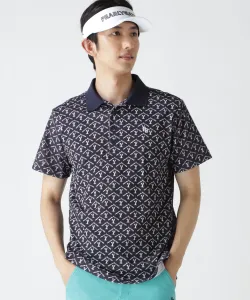 Футболка-поло с коротким рукавом и логотипом кролика, с ромбовидным принтом и изображением медведя, из пике Pearly Gates, цвет Dark Navy X White 1