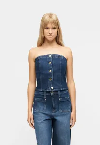 Блузка-Бюстье без бретелей Gap, Blue Denim