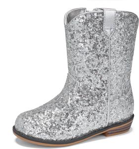 Детские вестерн-сапоги ICEBIRDS для девочек, маленькие и большие дети, сапоги для верховой езды в стиле вестерн, Shining Silver