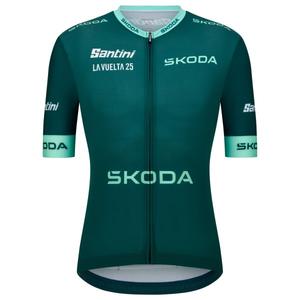 Зеленая майка La vuelta - велосипедная майка Santini, Verde