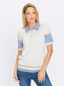 Тонкий вязаный свитер цвета экрю Heine