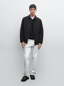 Водоотталкивающая техническая куртка Massimo Dutti, черный