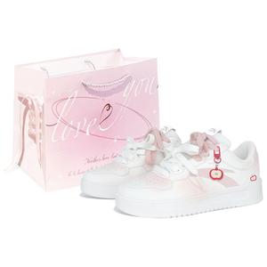 ANTA Скользоустойчивые и износостойкие женские скейтерские кеды низкие бело-розовые, цвет White Pink