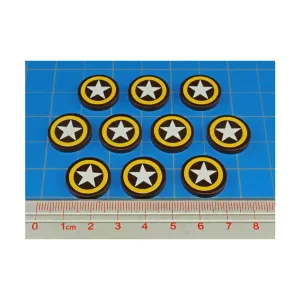 Печатные жетоны фракций времен Второй мировой войны премиум-класса — Командование американской армии, Token Sets - WWII Factions & Flags