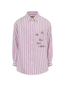 Рубашка в полоску с бантом Simonetta, фиолетовый