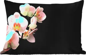 Подушка для улицы - Орхидея - Цветы - Розовый - Натюрморт - Флора - 50x30 см - Устойчива к атмосферным воздействиям - Подушка для отдыха - Подушка для дивана - Украшение для гостиной MuchoWow
