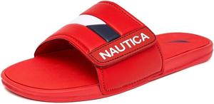 Мужские спортивные сандалии-находки Nautica, с регулируемыми ремешками, удобные для надевания (обычная и широкая посадка), красный
