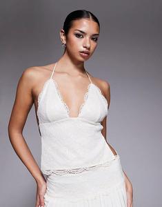 Топ I.AM.GIA Gem 2.0 с отделкой из пайеток и кружева, с открытой спиной, цвет слоновой кости