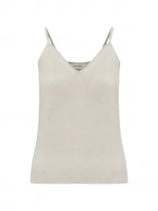 Топ на бретелях с V-образным вырезом Lisa Yang, бежевый