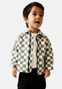 Джинсовая куртка прямого кроя с длинными рукавами и застежкой-молнией Next, Grey/White Checkerboard