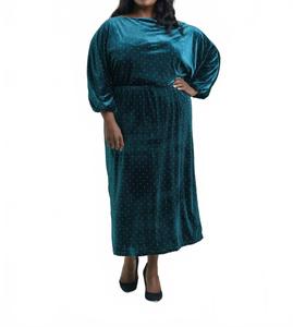 Never fully dressed Бархатное миди-платье «Тилли» изумрудного цвета